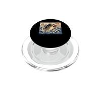 Black Cat Hunting Shark Ukiyo-e Ocean Art Japanese Style PopSockets PopGrip pour MagSafe