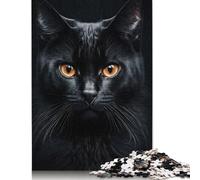 'Black Cat Looking Poster Puzzle 1000 Pièces Educa Jouet en Bois Cadeau Unique Décoration Intérieure Jeu Éducatif Challenge Toy Adultes & Enfants des 14 Ans 1000pcs (75x50cm)