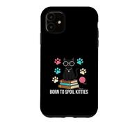 Black Cat Lover Born to Spoil Kitties Coque pour iPhone 11