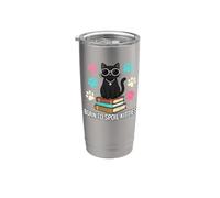 Black Cat Lover Born To Spoil Kitties Gobelet isotherme en acier inoxydable double paroi