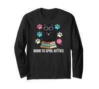 Black Cat Lover Born to Spoil Kitties Manche Longue