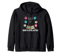 Black Cat Lover Born to Spoil Kitties Sweat à Capuche