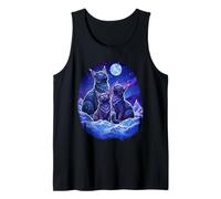 Black-Cat Mom - Trois Chatons sous la Lune Débardeur