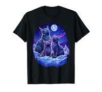 Black-Cat Mom - Trois Chatons sous la Lune T-Shirt