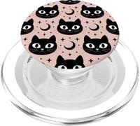 Black Cat Moon Magic Cute Halloween Witchcore Look PopSockets PopGrip pour MagSafe