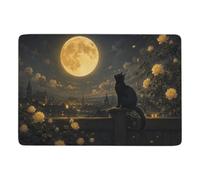 Black Cat Moonlit Serenade Tapis 150 x 100 cm, Doux et Antidérapant | Tapis de salon pour une ambiance cocooning, avec entretien facile à la main; pour salon