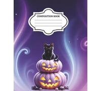 Black Cat on Pink Pumpkins-Halloween theme Composition Notebook: College Ruled | For Adults or Students | 7.5 x 9.25 inches | 100 Pages | Perfect gift for everyone who loves HALLOWEEN