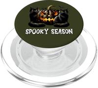 Black Cat Pumpkin Jack O Lantern Halloween Spooky Season PopSockets PopGrip pour MagSafe