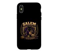 Black Cat Raven Crest Dark Academia Magic de l'Université de Salem Coque pour iPhone X/XS
