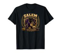 Black Cat Raven Crest Dark Academia Magic de l'Université de Salem T-Shirt