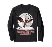 Black Cat Ride Dragons Brooms are for Amateurs Halloween Manche Longue