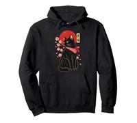 Black-Cat Sakura Bandana Japonais Motif Fleurs de Cerisier Sweat à Capuche