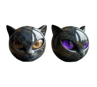 Black Cat Sculpture Résine Décoration de table Élégant Chat Art Cadeau pour les amoureux des chats Femmes Hommes