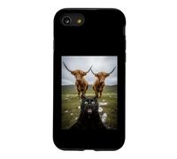 Black Cat Selfie with Cows Funny Animal Lovers Kids & Adults Coque pour iPhone SE (2020) / 7/8