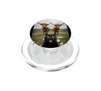 Black Cat Selfie with Cows Funny Animal Lovers Kids & Adults PopSockets PopGrip pour MagSafe