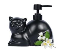 Black Cat Shape Soap Dispenser, Amaauto Funny Ceramic Soap Dispenser, 15Oz Refillable Essential Oil, Lotion Liquid Hand Soap Dispenser for Bathroom Kitchen