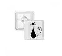 Black Cat Sit Halloween Animal Art Silhouette PBT Keycaps pour Clavier mécanique Blanc OEM sans marquage R3 Multicolore