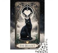 Black Cat Tarot Card The H Panneau Métallique Rustique 52x38cm/1000pcs pour Le Coin Bar, Style Rustique pour L’intérieur