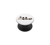 Black Cats Reading Books Lover Feline Book Lover PopSockets PopGrip Adhésif
