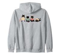 Black Cats Reading Books Lover Feline Book Lover Sweat à Capuche