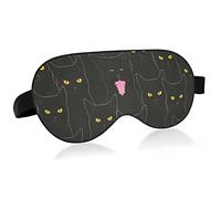 Black Cats Sleep Mask Blindfold Blackout Cooling Funny Eye Mask for Sleeping with Elastic Strip for Women Man