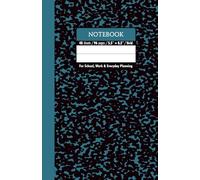 Black & Cerulean Blue Marble School Notebook - Grid, 96 Pages, 5.5" x 8.5", Soft Matte Cover: For schoolwork, math, science, creative projects, and daily planning