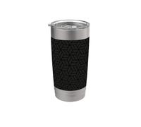 Black Charcoal 3D Cubes Geometric Monochrome Modern Pattern Gobelet isotherme en acier inoxydable double paroi