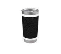 Black Charcoal 3D Cubes Geometric Monochrome Modern Pattern Gobelet isotherme en acier inoxydable double paroi