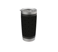 Black Charcoal 3D Cubes Geometric Monochrome Modern Pattern Gobelet isotherme en acier inoxydable double paroi