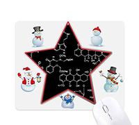 Black Chemical Molecular Structure Illustration Christmas Snowman Family Star Mouse Pad