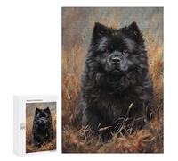 Black Chow Chow Painting Puzzle 1000 Pièces Educa Jouet en Bois Cadeau Unique Décoration Intérieure Jeu Éducatif Challenge Toy Adultes Et Enfants À Partir De 14 Ans 300 PCS