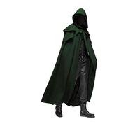 Black Cloak avec Hood Voldemort Costume Halloween Capes à capuche pour hommes et femmes Cosplames Costumes Coats Capes gothiques médiévales Halloween Party (M)