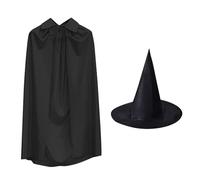 Black Cloak - Ghostface Costume | Cape de sorcier adulte avec chapeau de sorcière | grim reaperssss, Vampire, Witch & Voldemort hallowen Costume pour adultes et adolescents | capuche en polyester