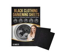 Black Clothes Color Restorer - Laundry Dark Fabric Booster Sheets, Long-Lasting Color Repair for Faded Clothing | Ideal for T-Shirts, Jeans, Collar, Pants, Coat, Quilt Covers for Home Washing