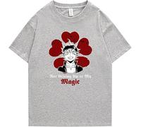 Black Clover T-Shirt Sports Tee Summer Shirt Casual Tops Loose T-Shirt AstaYuno Grinbellor Cosplay Short-Sleeved Shirt Unisex Manches Courtes(Medium)