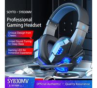 Black Color Casque de jeu filaire avec lumière LED, casque de jeu avec microphone, PC, joueur, PS4, Windows XP, 7, 8/10, ordinateur portable, téléphone ""Nipseyteko