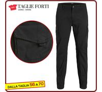 Black cotton stretch jeans trousers plus size man over. Big and tall. Big size