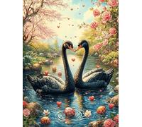 Black Couple de cygnes dans Le Jardin du lac 1000 Pieces Casse-tête Débutant en Carton Ã‰Pais Animal Plante Facile Apprentissage Loisir Créatif Activité Manuelle Décoration Murale Cadeau