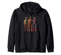 Black Cowboy Trio Western Tenues Strong Country Père Hommes Sweat à Capuche