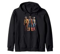 Black Cowboy Trio Western Tenues Strong Country Père Hommes Sweat à Capuche