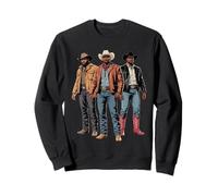 Black Cowboy Trio Western Tenues Strong Country Père Hommes Sweatshirt