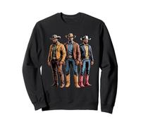 Black Cowboy Trio Western Tenues Strong Country Père Hommes Sweatshirt