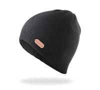 Black Crevice Bonnet Homme au Design Sportif I Bonnet tricoté élégant Taille Unique (Taille Unique, Noir)