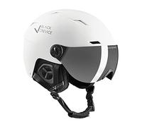 Black Crevice Casque de Ski avec visière Kirchberg Unisexe, Blanc, 1 = M (54-57 cm)