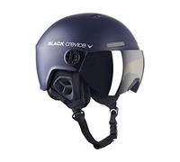 Black Crevice Casque de Ski Gstaad I Casque avec visière en Style Pilote en différentes Couleurs I Casque de Ski Hommes & Femmes I Casque de Ski en (54-57 cm), Navy/Blanc