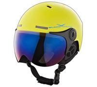 Black Crevice Casque de Ski Saalbach Unisexe, Jaune/Bleu, 54-57 cm