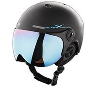 Black Crevice Casque de Ski Saalbach Unisexe, Schwarz/Blau, 58-61 cm