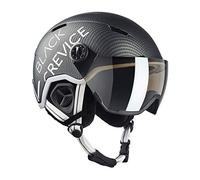 BLACK CREVICE Casque de Ski Vail I Casque de Ski avec visière en Style Pilote en différentes Couleurs I Casque de Ski Hommes & Femmes I en (Medium, Mat Noir Carbone/Blanc)