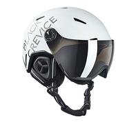 BLACK CREVICE Casque de Ski Vail I Casque de Ski avec visière en Style Pilote en différentes Couleurs I Casque de Ski Hommes & Femmes I en (Large, Mat Blanc Carbone/Noir)