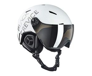 BLACK CREVICE Casque de Ski Vail I Casque de Ski avec visière en Style Pilote en différentes Couleurs I Casque de Ski Hommes & Femmes I en (Medium, Mat Blanc Carbone/Noir)